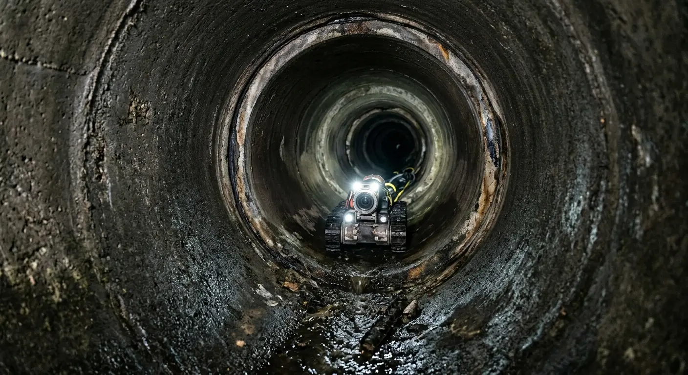 Robotic sewer camera inspecting pipe interior for Sewer Line Repair in Nether Providence